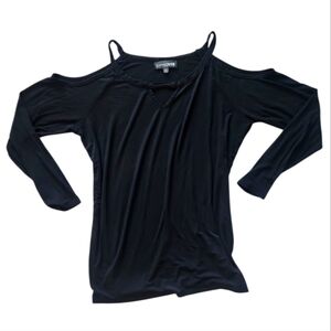 L Is For Lover Cold Shoulder Long Sleeve Top